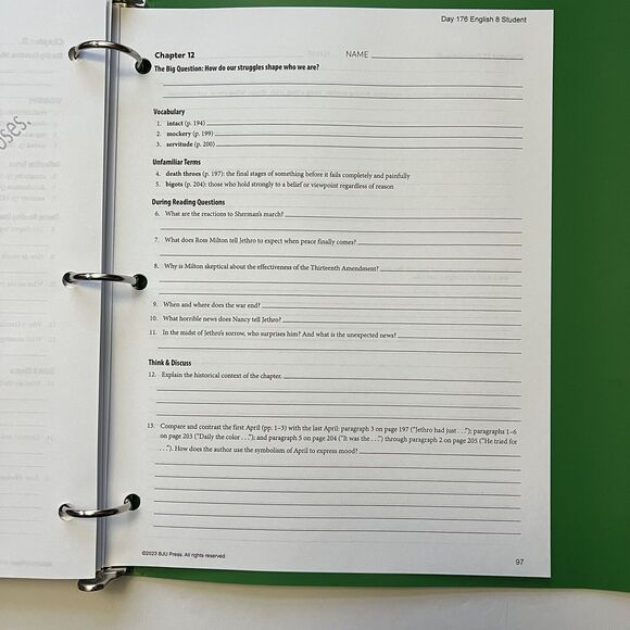 BJU Press Writing Grammar Literature Student Handouts English 8 Homeschool Curri - Picture 13 of 13